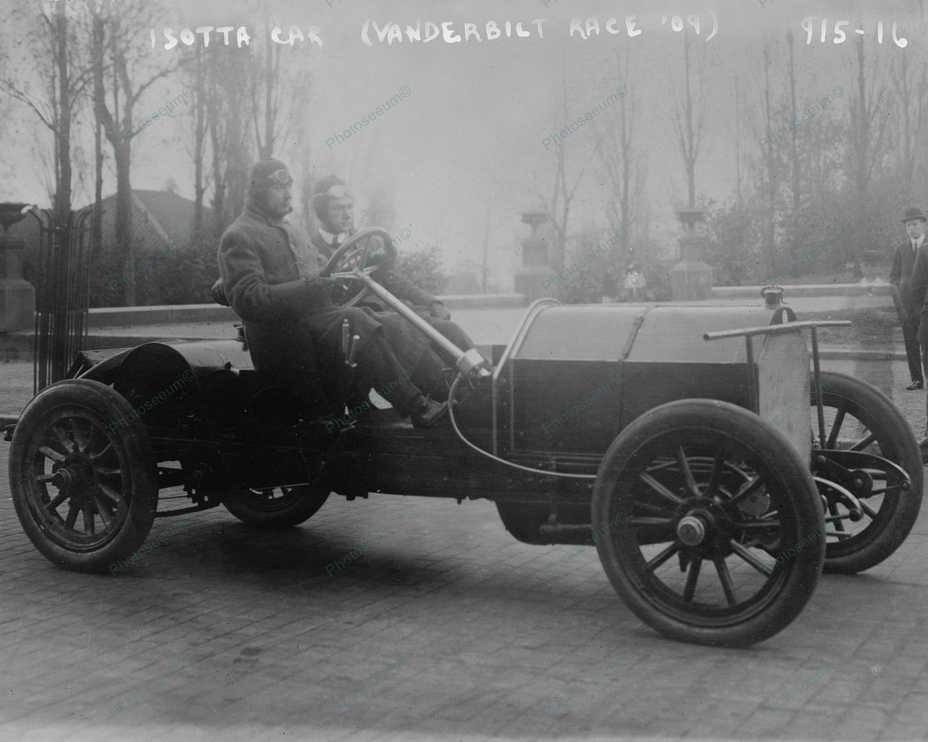 Vanderbilt Isotta Car In Auto Race 1909 Vintage 8x10 Reprint Of Old Ph